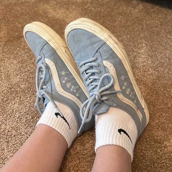 Floral Vans Old Skool Skate Shoes - Picture 7 of 7